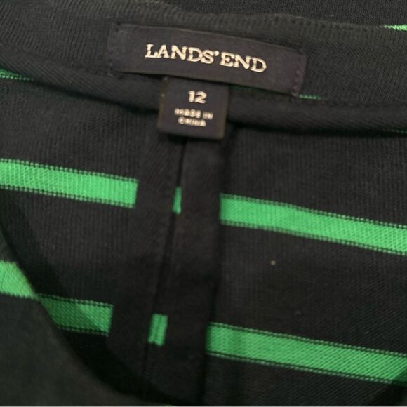 Lands’ End Striped Zip Front Sweater - Picture 4 of 6